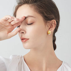 Camille Brushed Pearl Stud Earrings