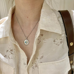 Daphne Dainty Turquoise Floral Pendant Necklace