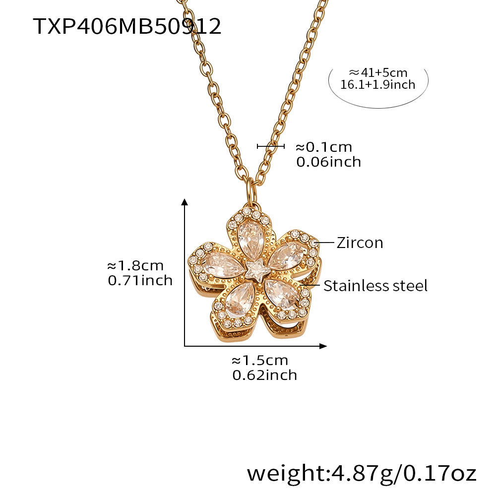 Spinning Flower Cubic Zirconia Jewelry Separates
