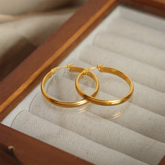 Gold-Tone Minimal Open Circle Earrings