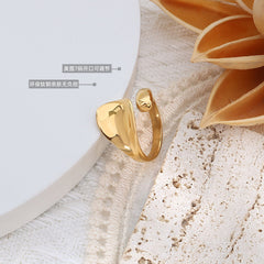 Sculptural Indented Adjustable Open Ring