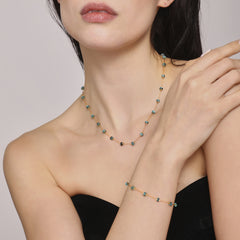 Natural Stone Bead Necklace and Bracelet
