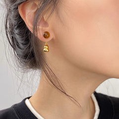 Nicolette Tiger-Eye Gourd Stud Earrings