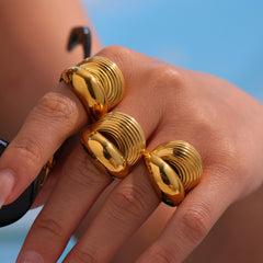 Textured Ribbed Open Ring