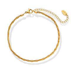 Textured Disc Charm Chain Anklet