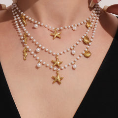 18K Gold-Plated Ocean Charm Necklace or Bracelet