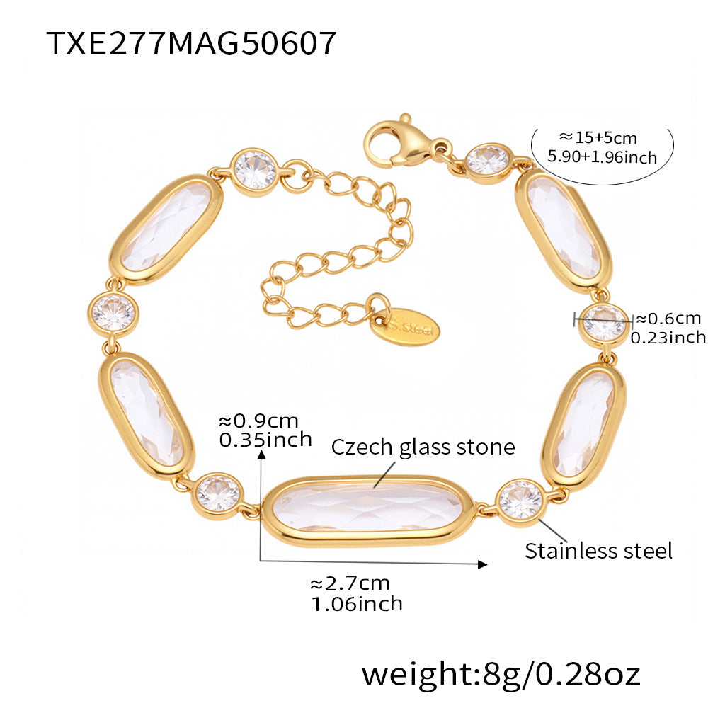 Colored Glass Link Bracelet