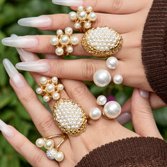 Faux Pearl Statement Ring Designs