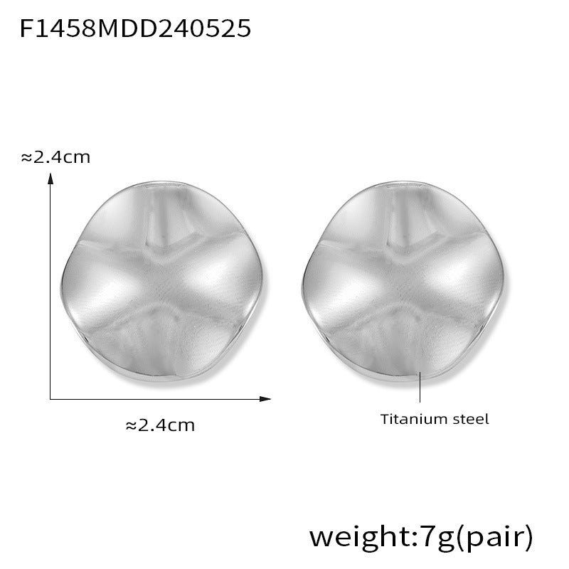 Rippled Round Statement Stud Earrings