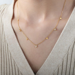 18K Gold-Plated Triangle Charm Necklace