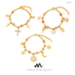 Mixed Charm Box Chain Bracelet