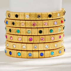 Colored Cubic Zirconia Link Bracelet