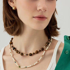 Nicolette Vintage-Inspired Tiger-Eye Layered Necklace