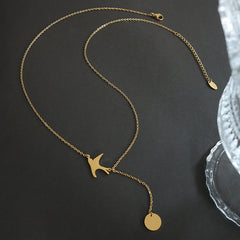 Gold-Tone Swallow Y Pendant Necklace