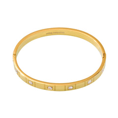 Cubic Zirconia Accent Clasp Bangle