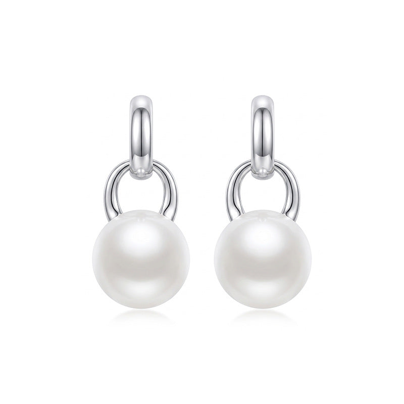 Marielle Dainty Pearl Geometric Stud Earrings