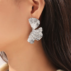 Textured Petal Stud Earrings