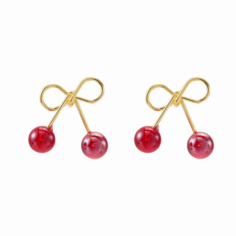 Daphne Cherry Stud Earrings