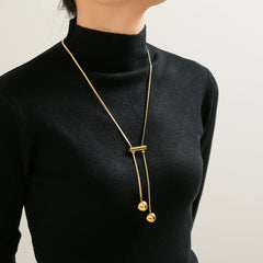 Gold-Tone Sphere Drop Lariat Necklace