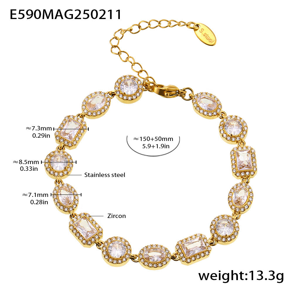 Geometric Halo Cubic Zirconia Bracelet