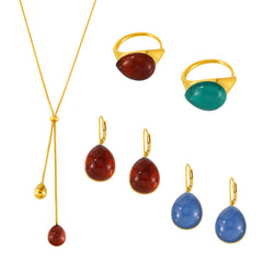 Teardrop Resin Necklace Earrings or Ring