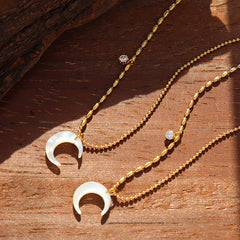 Shell Crescent Pendant Necklace