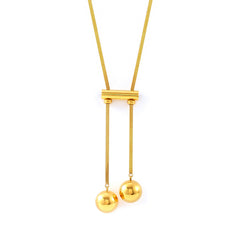 Gold-Tone Sphere Drop Lariat Necklace