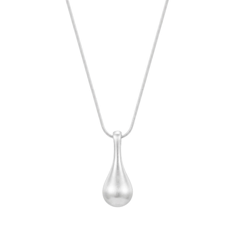 Daphne Brushed Teardrop Pendant Necklace