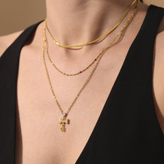 Cubic Zirconia Bone-Motif Necklace or Bracelet