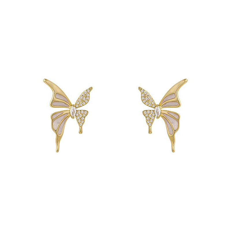 Marielle Vintage-Inspired Pavé Butterfly Stud Earrings No. 571323