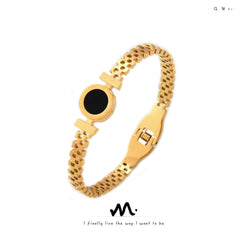 18K Gold-Plated Round Inlay Bracelet