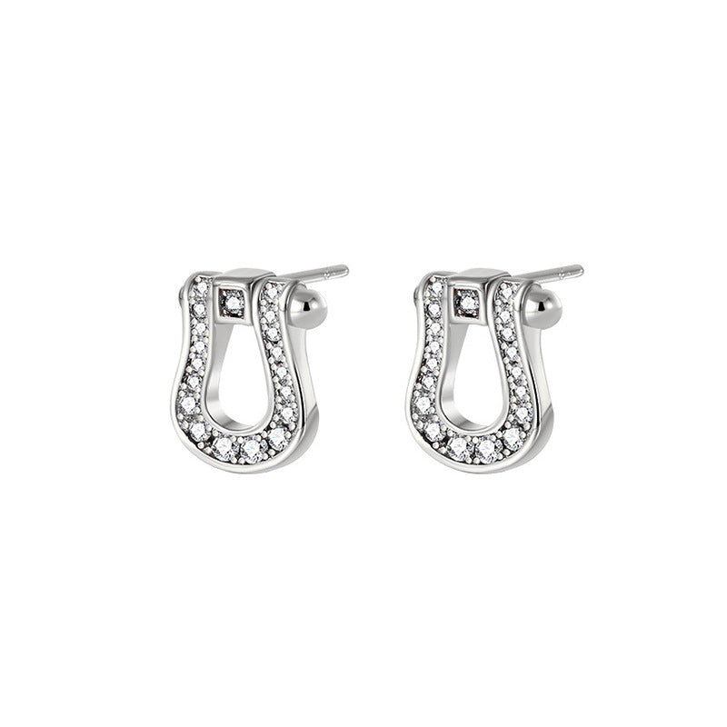 Nadine Pavé Horseshoe Hoop Earrings