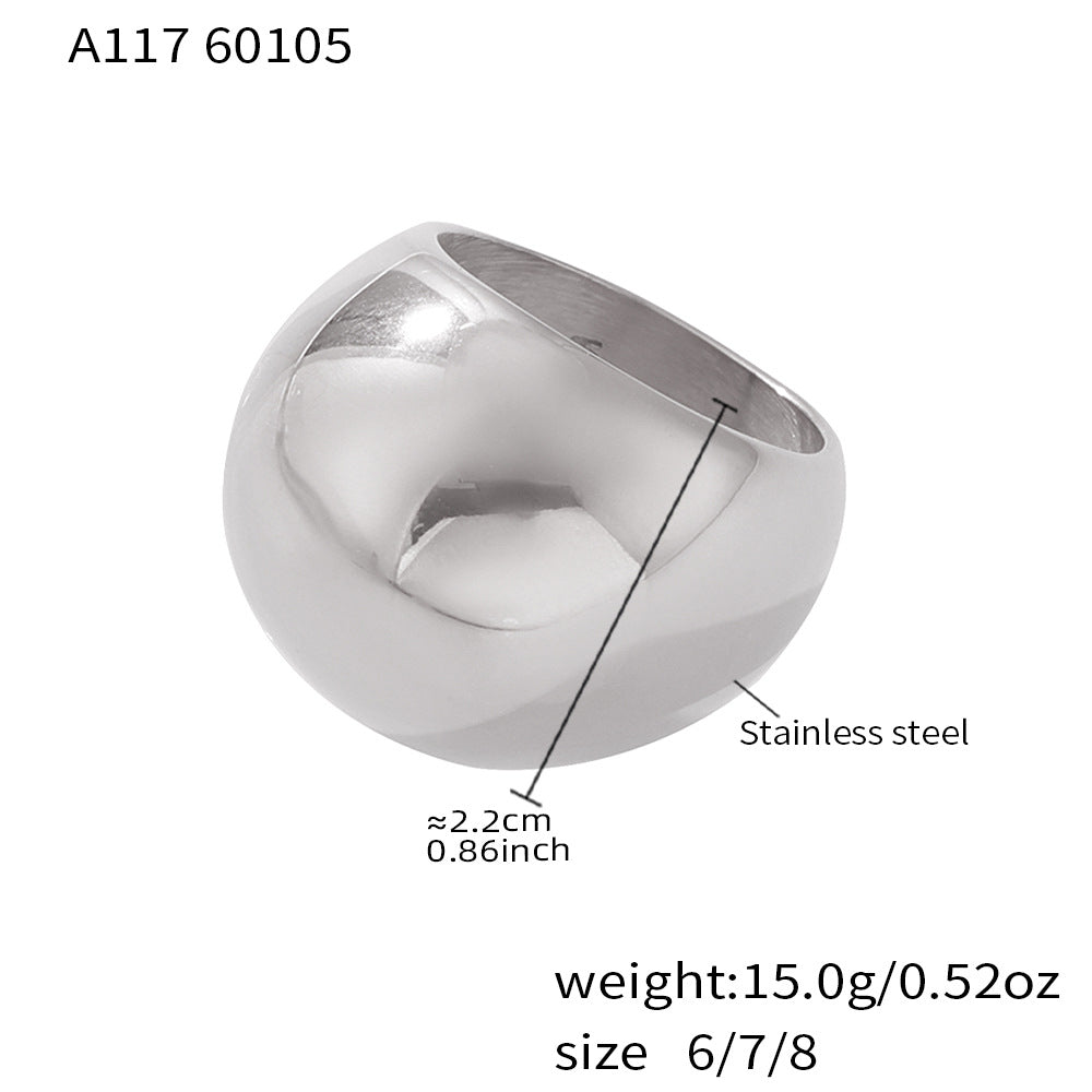 18K Gold-Plated Rounded Dome Ring