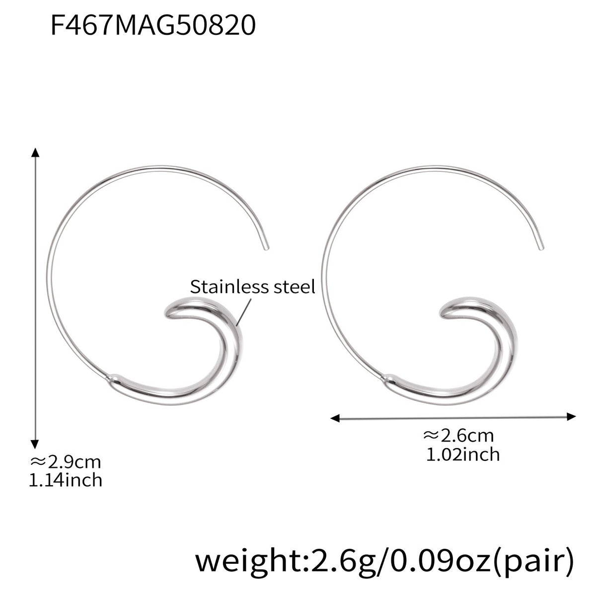 Minimal Curved Open Hoop Earrings