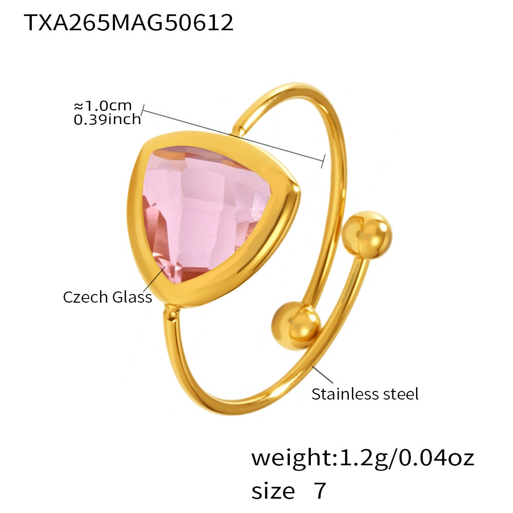 Round Glass Open Ring