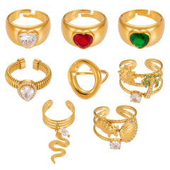 Cubic Zirconia Sculptural Open Ring Collection