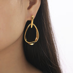 18K Gold-Plated Open Teardrop Earrings