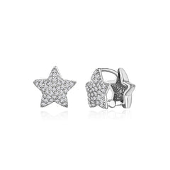 Camille Minimalist Pavé Star Stud Earrings