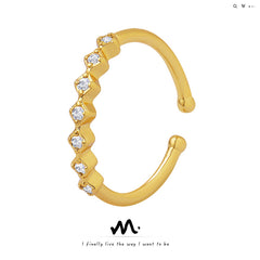 Seven-Accent Cubic Zirconia Open Ring