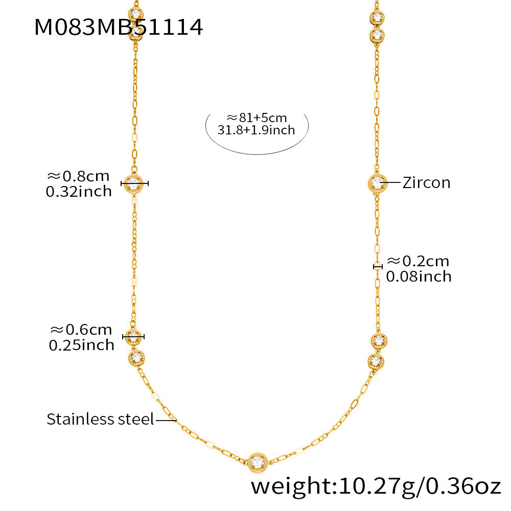 Layered Cubic Zirconia Long Necklace