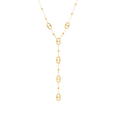 Gold-Tone Oval Link Y Necklace
