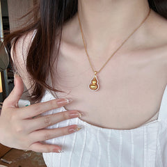 Nadine Vintage-Inspired Gourd Pendant Necklace