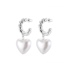Nicolette Vintage-Inspired Pearl Heart Stud Earrings