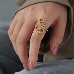 Openwork Serpentine Stainless Steel Ring