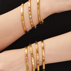 Cubic Zirconia Slim Clasp Bangle Bracelets