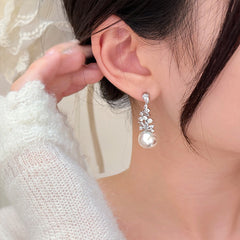 Marielle Vintage-Inspired Pearl Pavé Drop Earrings