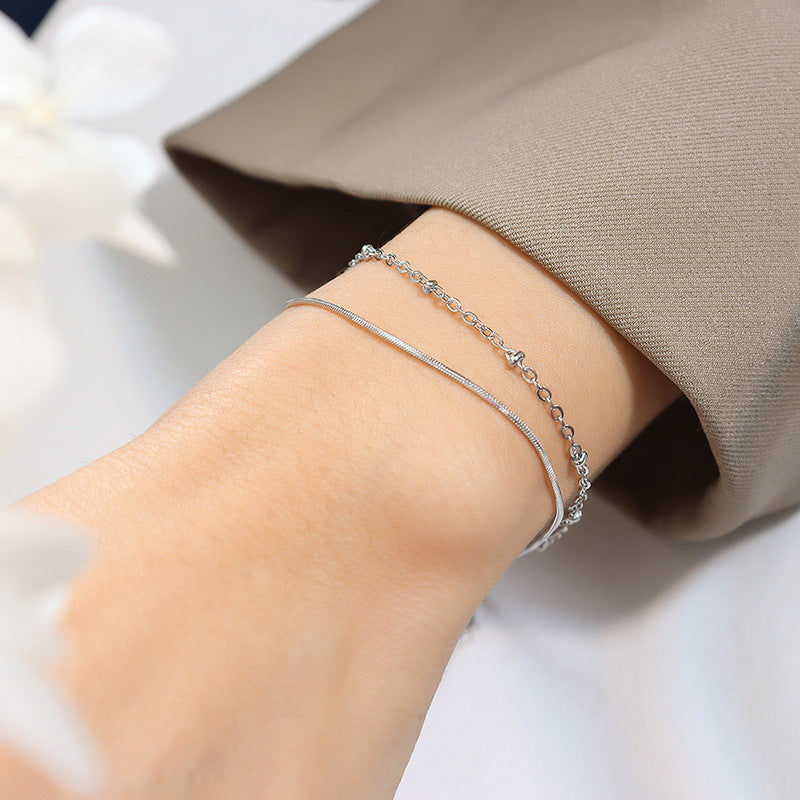 18K Gold-Plated Double-Layer Chain Bracelet