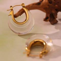 Resin Crescent Hoop Earrings
