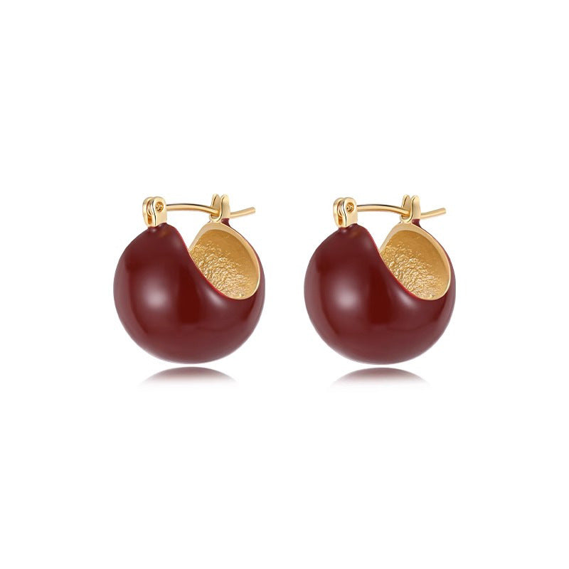 Camille Vintage-Inspired Enamel Stud Earrings No. 270011