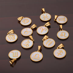 Gold-Tone Shell Zodiac Pendant Charm